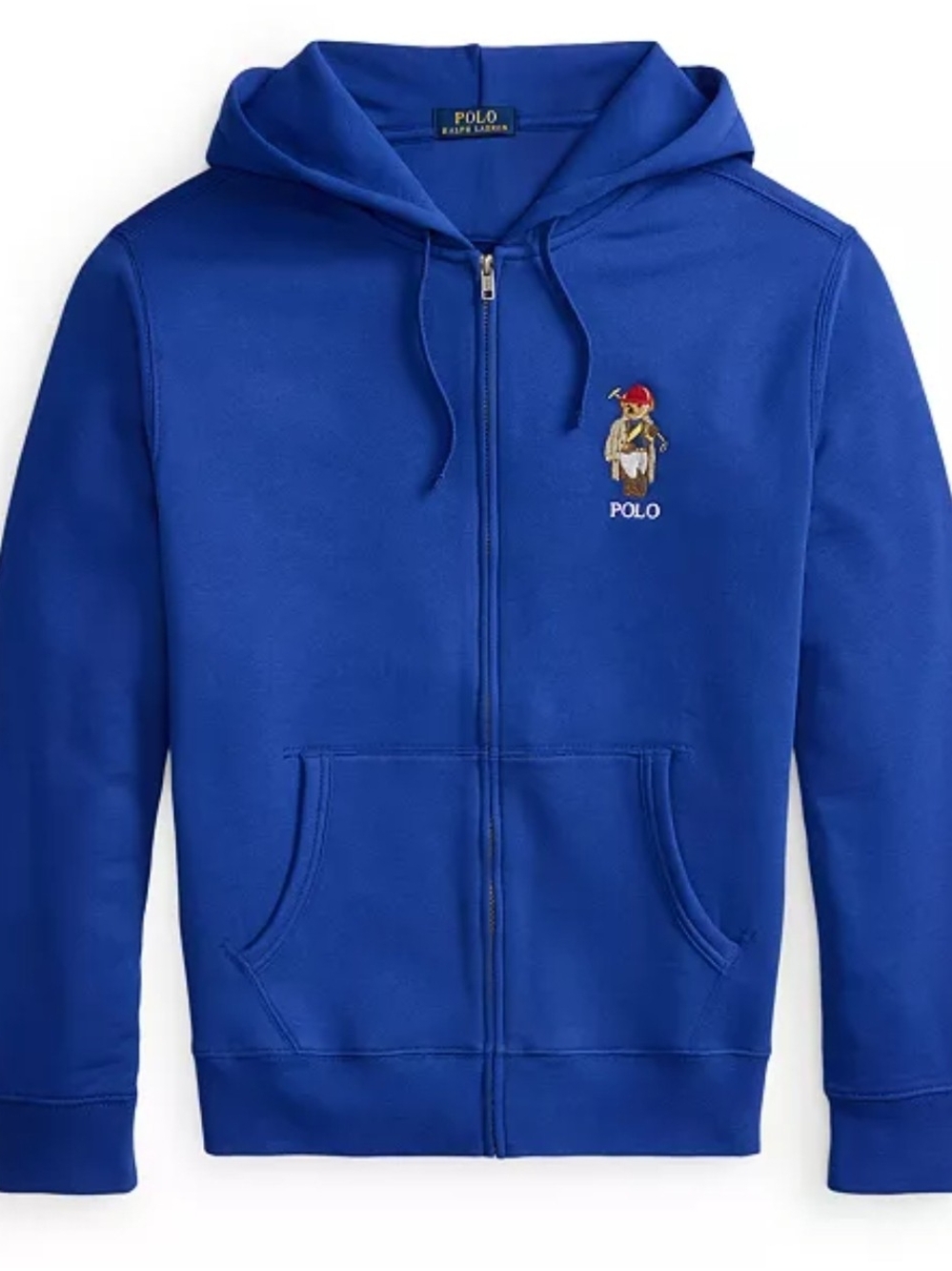 Polo Ralph Lauren Men's Embroidered Polo Bear Full-Zip Hoodie Size L Color Blue